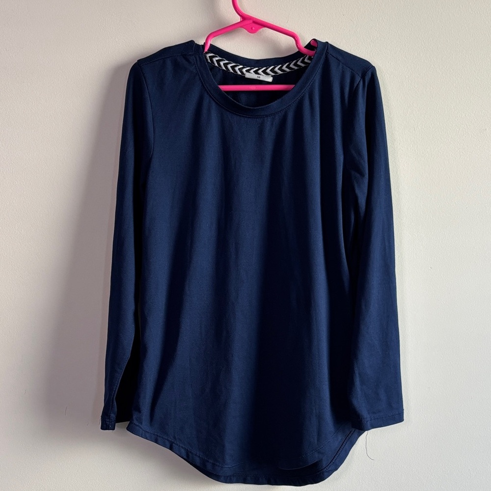 Poof girl size Medium Navy Long Sleeve Top